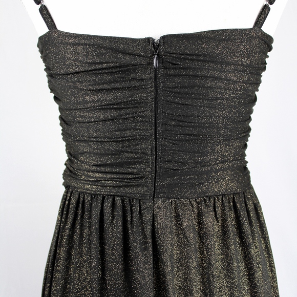 Liquid Metallic Maxi Dress Black & Gold - Picture 7 of 9